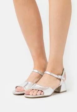 Anna Field LEATHER - Riemensandalette - Silver