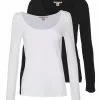 Anna Field 2 PACK - Langarmshirt - Black/white