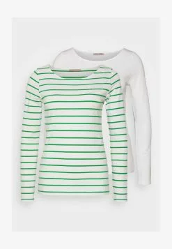 Anna Field 2 PACK - Langarmshirt - White/green -Anna Field Geschäft 6aa0aa3b9ccd4732866c62789425ac08