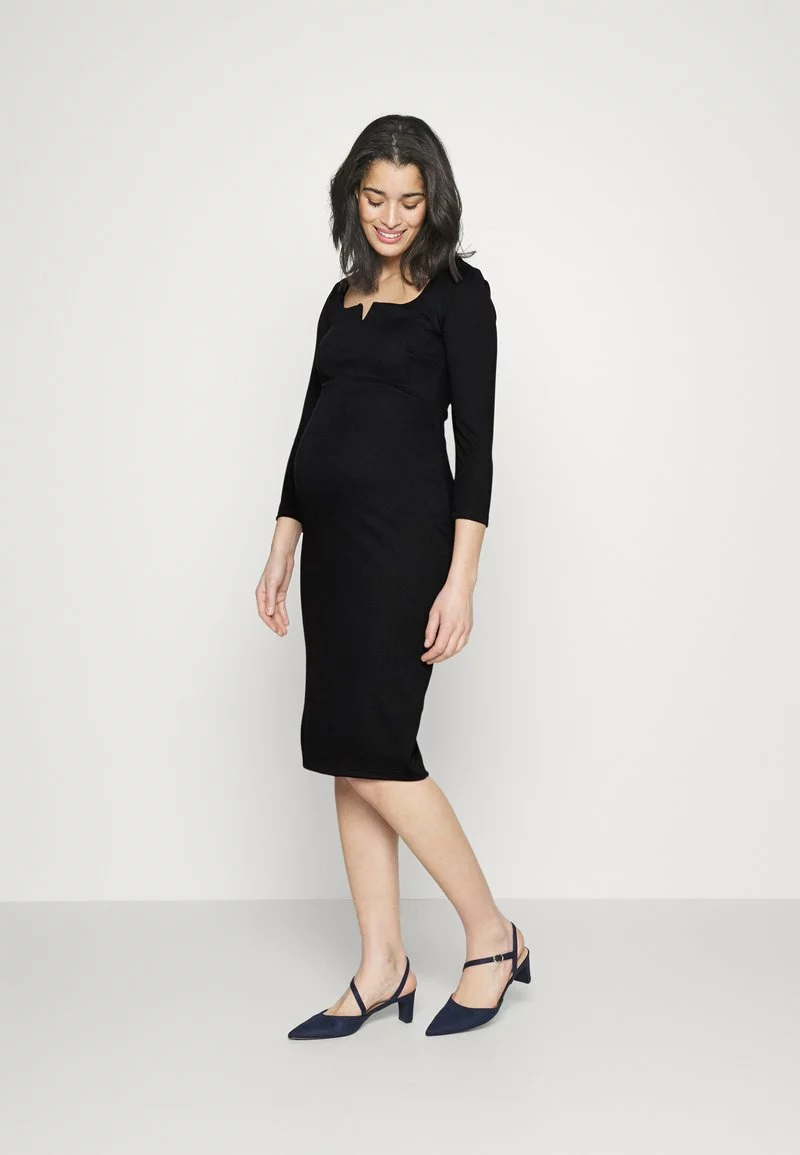 Anna Field MAMA NOTCH NECKLINE MIDI DRESS - Jerseykleid - Black 3 Anna Field MAMA NOTCH NECKLINE MIDI DRESS - Jerseykleid - Black