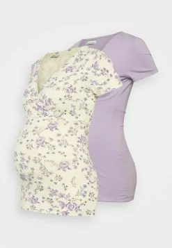 Anna Field MAMA 2 PACK - T-Shirt Basic - Multi Coloured/lilac/grey