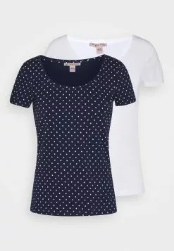 Anna Field 2ER PACK - T-Shirt Print - Navy/white