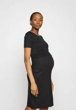 Anna Field MAMA SHORT SLEEVES RUCHED WAIST MINI FLARED DRESS - Jerseykleid - Black -Anna Field Geschäft d013a8bbc5f3496991baef05c36d76c3 1