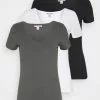 Anna Field 3 PACK - T-Shirt Basic - Black, White -Anna Field Geschäft d8673abc075746a285714e911a623aef